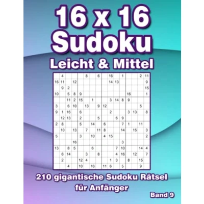 Abbildung von 16 x Sudoku Rätsel Leicht: 210 Große für Erwachsene in Leicht &amp; Mittel