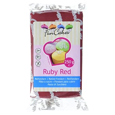 Abbildung von FunCakes Fondant Ruby rot, 4er Pack (4 x 250 g)