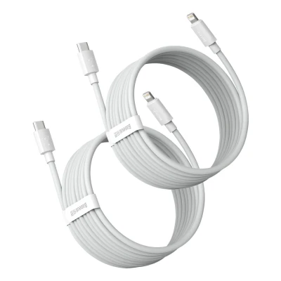 Abbildung von Baseus Simple Wisdom USB C Kabel kompatibel mit iPhone 20W 1,5 m 2 Stück Weiß