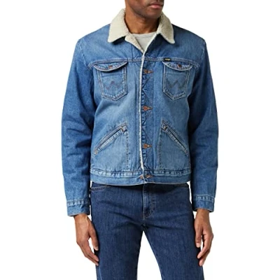Abbildung von Wrangler Sherpa Jeansjacke, Herren, Größe: Small, Blue denim