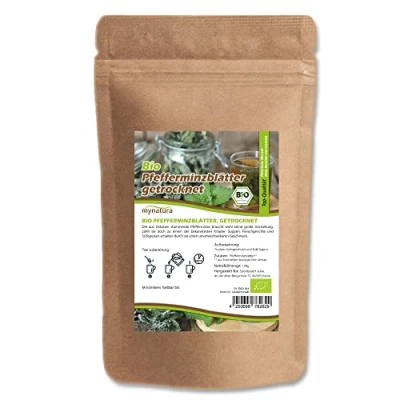 Abbildung von Mynatura Bio Pfefferminzblätter getrocknet I Pfefferminz Ganze Blätter Pfefferminztee Kräutertee Tee Aromatisch Im Beutel (250g)