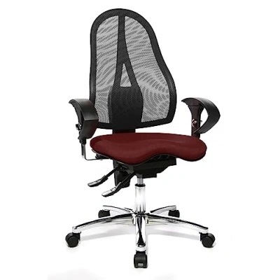 Abbildung von Topstar ST19UG27 Sitness 15, ergonomischer Bürostuhl, Schreibtischstuhl, inkl. höhenverstellbare Armlehnen, Bezugsstoff bordeaux / rot