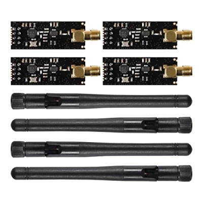 Abbildung von 4 stücke Wireless Transceiver Modul 2,4G 1100 mt NRF24L + PA LNA in Antistatischer Schaum for Arduino Kompatibel mit Antenne