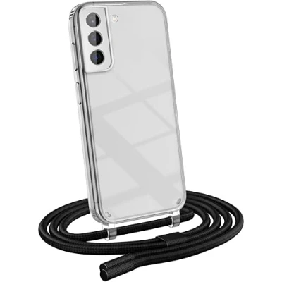 Abbildung von MyGadget Handykette für Samsung Galaxy S21 [ Hülle mit Band abnehmbar &amp; verstellbar ] Handyhülle Handyband zum Umhängen Schnur Case Schutzhülle Schwarz