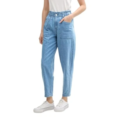 Abbildung von TOM Tailor denim Paperbag Barrel Jeans Tapered Fit, Damen, Größe: XS, Used bleached blue
