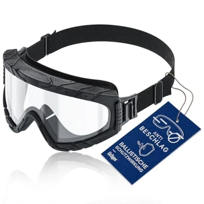 Abbildung von Dräger Schutzbrille X pect 4800 Staubdichte &amp; Beschlagfreie Vollsichtbrille mit Doppelscheibe aus Polycarbonat und Acetat Für Baustelle, Labor, Werkstatt Kratz bruchfest schwarz