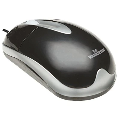 Abbildung von Manhattan 177016 MH3 Optische Desktop Maus USB (drei Tasten plus Mausrad) 1000 dpi schwarz / silber