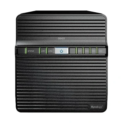 Abbildung von Synology DS423 4 Bay Diskstation NAS (Realtek RTD1619B Core 1.7 GHz 2GB DDR4 Ram 2xRJ 45 1GbE LAN Port) 24TB Bundle mit x 6 TB WD Red Plus HDD (WD60EFPX 68C5ZN0)