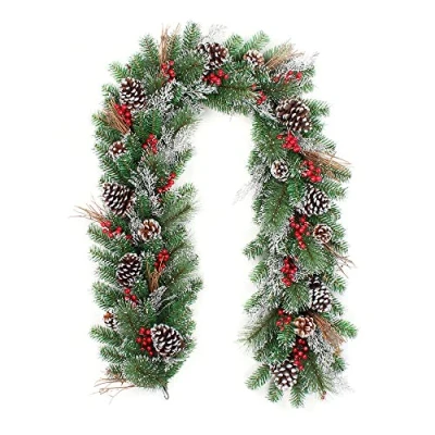 Abbildung von Creativery Girlanden, Tannengirlande 30cm Zapfen &amp; Beeren Indoor Outdoor 1,8m beschneit
