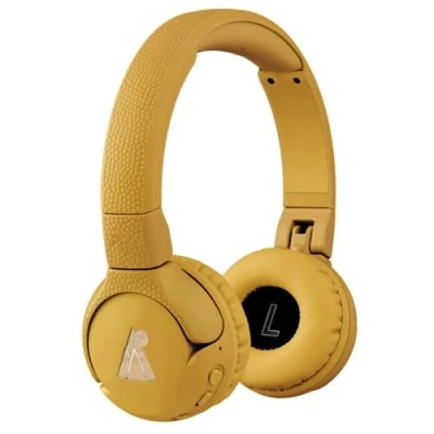 Abbildung von POGS Drahtloser Bluetooth Kinderkopfhörer The Gecko 2 Faltbarer robuster ab 3 Jahren Lautstärkebegrenzung 85 dB Mikrofon On Ear Drahtlose Musik Sharing Funktion (rGelb)