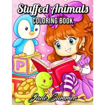 Abbildung von Stuffed Animals: An Adorable Coloring Book with Cute Animals, Playful Kids, and Fun Scenes for Relaxation (Cute Animal Books)