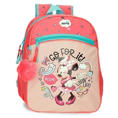 Abbildung von Disney Minnie Lovin Life Schulrucksack, anpassbar, 27 x 33 11 cm, Mikrofaser, 9,8 l, bunt, anpassbar an den Trolley