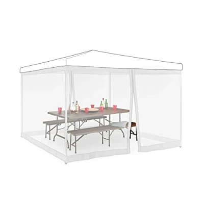 Abbildung von relaxdays Pavillonseitenteil Moskitonetz für 3x3m Pavillon weiß, 1200x200 cm