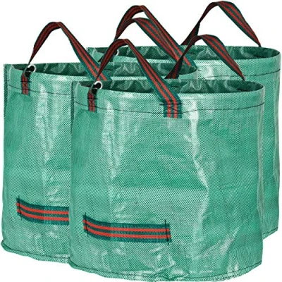 Abbildung von GardenMate 3X 60l Gartensack Laubsack Gartenabfallsack stabil Gartensäcke für Gartenabfälle Laubsäcke Rasenschnitt Grünschnittsäcke faltbar, groß, robust aus Polypropylen Gewebe 150GSM