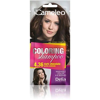 Abbildung von Cameleo Tönungsshampoo Dark Chocolate schnelle und einfache Farbauffrischung &quot;Farbe in Farbe&quot; ohne Ammoniak Oxidationsmittel Shampoo im Beutel 40ml