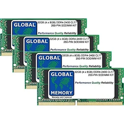 Abbildung von GLOBAL MEMORY 32 GB (4 x 8 GB) DDR4 2400 MHz PC4 19200 260 PIN SODIMM RAM KIT für Intel 27 Zoll Retina 5K iMac (2017)