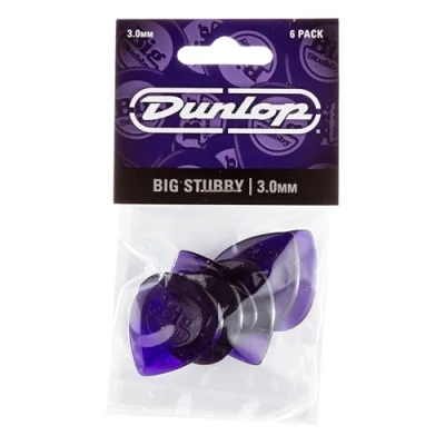 Abbildung von Dunlop Big Stubby Gitarrenplektren 6 Stück 3.0mm White Black Red Blue