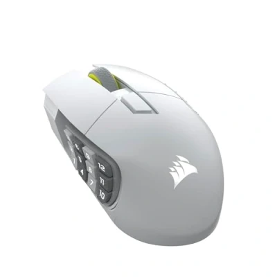 Abbildung von Corsair Scimitar Elite Wireless SE MMO Gaming Maus 33.000 DPI, 16 Programmierbare Tasten, Einstellbarer Key Slider™, 1K Hyper Polling, bis zu 150 Std. Akku PC, PS5, PS4, Xbox, Mac Weiß