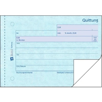 Abbildung von AVERY Zweckform 20 x Formularbuch Quittung A6 quer VE=2x50 Blatt
