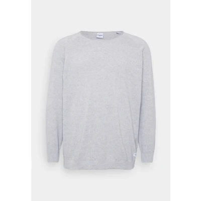 Abbildung von Jack &amp; Jones Jjehill CREW NECK Strickpullover, Herren, Größe: 5XL, Light grey melange
