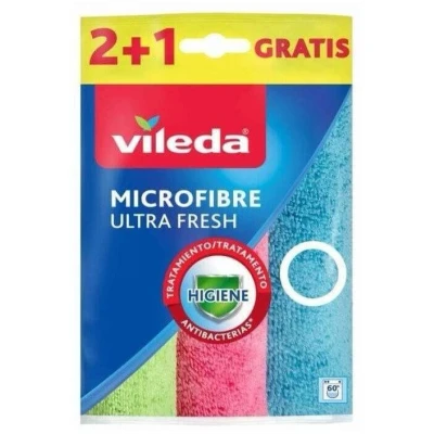 Abbildung von Vileda UltraFresh Mikrofaser Reinigungstücher, antibakteriell, Größe 30 x cm, 3 Stück