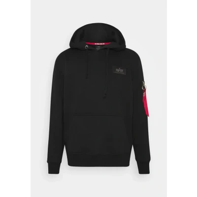 Abbildung von Alpha Industries BACK Print Hoody CAMO Kapuzenpullover, Herren, Größe: Small, Black