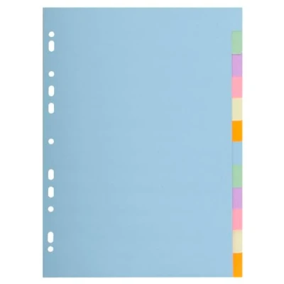 Abbildung von Exacompta 1606E 50er Pack Pastell Register Forever für DIN A4 aus Recyclingkarton 6 teilig volle Höhe 22 x 29,7 cm vollfarbig Farben Blauer Engel Pastellcolor Aquarel Trennblätter Trennstreifen