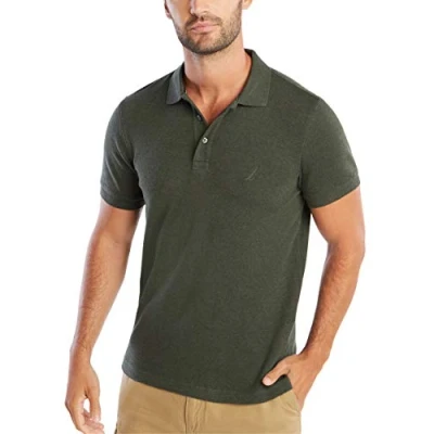 Abbildung von Nautica Herren Classic Fit Short Sleeve Solid Soft Cotton Polo Shirt Poloshirt, Moss Heather, Mittel