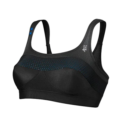 Abbildung von Thuasne Originale Top&#039; Strap Sport BH Hoher Halt Geeignet für Sportarten mit mittlerer Belastung Patentiertes Halteband Gepolsterte Träger Schwarz, 90 D