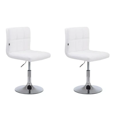 Abbildung von CLP 2er Set Lounger Palma V2 Mit Kunstlederbezug I 2 x Höhenverstellbarer Polsterstuhl Rückenlehne, Farbe:weiß