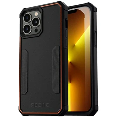 Abbildung von POETIC Neon Series Schutzhülle kompatibel mit iPhone 13 Pro 6,1 Zoll (2021 Version), zweilagig, robust, leicht, dünn, stoßfest, Schwarz