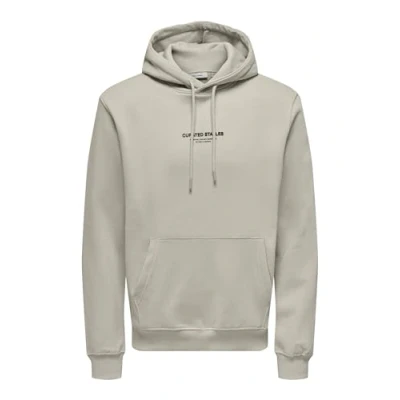 Abbildung von Only &amp; Sons Onscurated Kapuzenpullover, Herren, Größe: XL, Silver lining