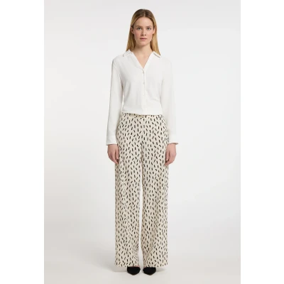 Abbildung von DREIMASTER Klassik Women&#039;s Cloth Trousers M / Off White Schwarz 100% Polyester