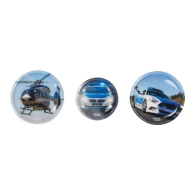 Abbildung von SCHOOL MOOD® Patchies Polizei, (Set, 3 tlg), mit Klett, Blau, für Schulranzen und Sporttasche