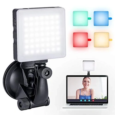 Abbildung von K&amp;F Concept Touch Sensor Licht Leuchten Kamera Videoleuchte Dimmfähige Beleuchtung + 4 FLeuchten Filter für Makeup Vlogging mit Saugnapf Computerhalterung