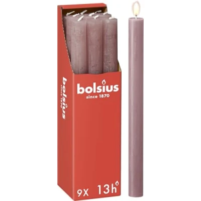 Abbildung von Bolsius Abendkerze Rustikal Ash Rose 27 cm 9 Stück