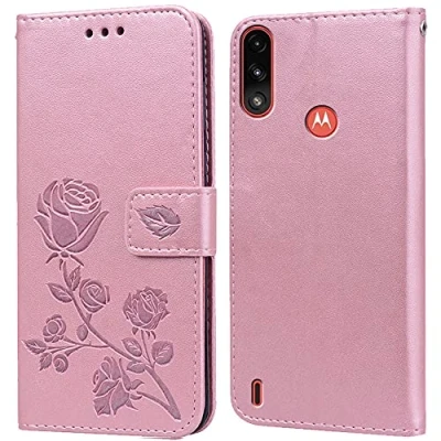 Abbildung von PKQTOP Hülle für Motorola Moto E7 Power/E7I Power Handyhülle,Klappbar Tasche Case,Standfunktion,Kartenfach,Silikon Bumper,Stoßfeste Schutzhülle Cover E7I Power(6.5&quot;)