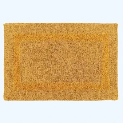 Abbildung von Homescapes Premium Badematte senfgelb, Badvorleger 50x80 cm, Badteppich Baumwolle mit Wende Design