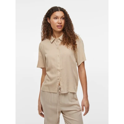 Abbildung von VILA Kurzarm Hemdbluse, Damen, Größe: 34, Feather gray