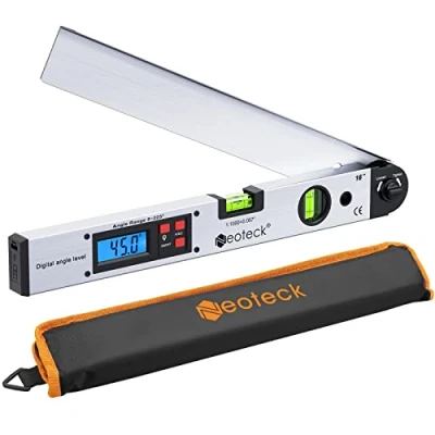 Abbildung von Neoteck Digitaler Winkelmesser 400mm mit LCD Wasserwaage 0 225 Digital Neigungsmesser Winkelmessgerät für vertikale horizontale Doppel
