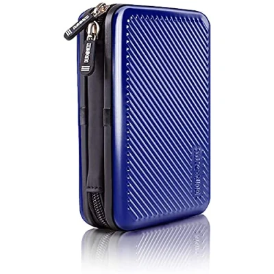 Abbildung von Duronic HDC3 BE Externe Festplatten Schutzhülle Blau Stoßsichere Festplattentasche 2,5&quot; SSD Cover Aluminium Tasche Hülle für Western Digital, Toshiba, Hitachi, Seagate, Samsung und mehr