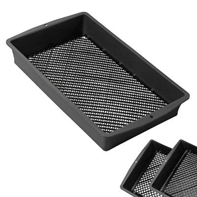 Abbildung von UPP 2 in 1 Gartensieb groß 56 x 32,5 8 cm Quadratisches Kunststoff Sieb mit Einstellbarer Maschengröße 3,7 oder 10mm &amp; Schiebefunktion Vielseitig Nutzbar als Steinsieb, Erdsieb Sandsieb