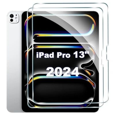 Abbildung von Tieeyivv Schutzfolie für iPad Pro 13 Zoll 2024 Panzerfolie Panzerglas Schutzglas Vollständige Abdeckung Displayschutzfolie, Bläschenfrei, 9H Härte, Anti Fingerabdruck
