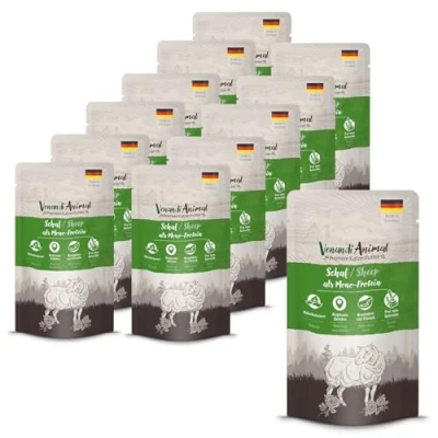 Abbildung von Venandi Animal Premium Katzenfutter Schaf als Monoprotein, Nassfutter, getreidefrei und naturbelassen, 12er Pack (12 x 125g)