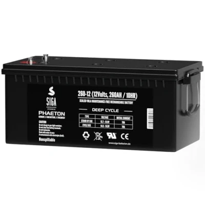 Abbildung von SIGA Blei Akku 260Ah 12V AGM GEL Solarbatterie Versorgungsbatterie Wohnmobil Batterie 280Ah 300Ah