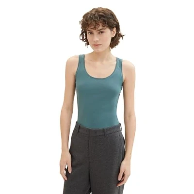 Abbildung von TOM TAILOR Damen Basic Top, 10697 Sea Pine Green, XL