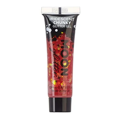 Abbildung von Schillerndes Glitter Gel von Moon 12ml Kirschrot Glitzer Gesichtsfarbe