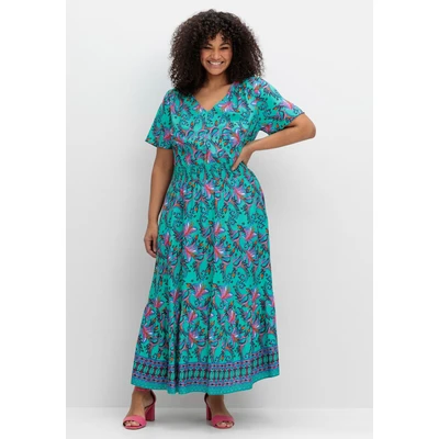 Abbildung von sheego by Joe Browns Maxikleid Große Größen mit Blumendruck und Taillen Smokbund