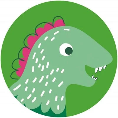 Abbildung von Komar Fototapete &quot;Little Dino Tyranno&quot;, 125x125 cm (Breite x Höhe), rund und selbstklebend