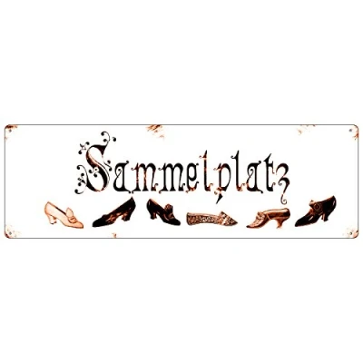 Abbildung von Interluxe Shabby Retro Blechschild METALLSCHILD Türschild Dekoschild SAMMELPLATZ Schuhe